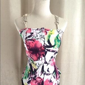 Top corset y y floral Pink
